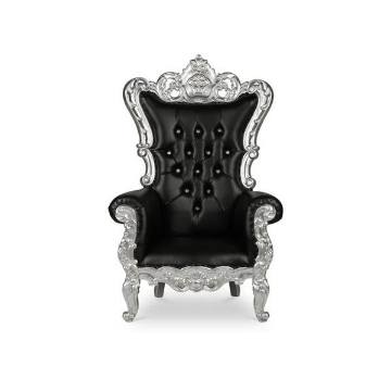 Picture of BLACK THRONE CHAIR w/SILVER TRIM