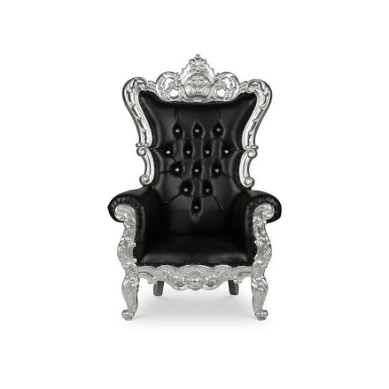 Picture of BLACK THRONE CHAIR w/SILVER TRIM