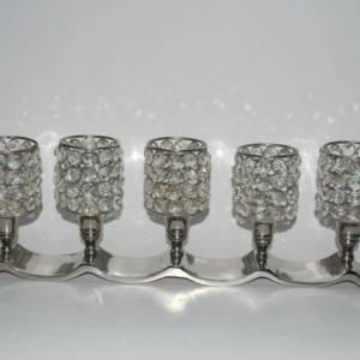 Picture of CRYSTAL SILVER 5 LT LONG CANDLEABRA