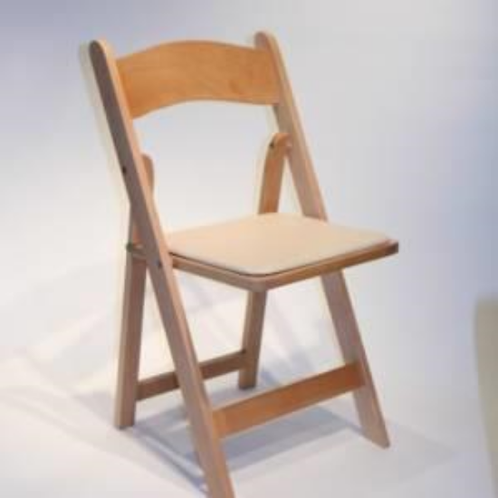 Picture of WOOD PADDED CHAIR PECAN