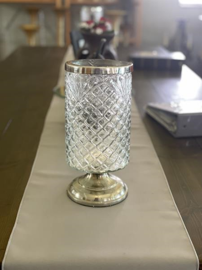 Picture of GLASS EMBOSSED VASE 10"