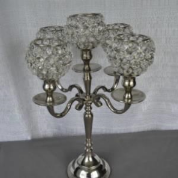 Picture of CRYSTAL SILVER 5 LT RD CANDELABRA