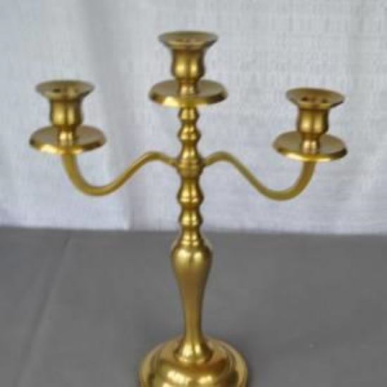 Picture of GOLD 16" 3 LT CANDELABRA