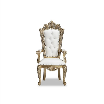 Picture of THRONE CHAIR IVORY w/GOLD TRIM