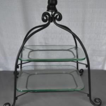 Picture of TRAY GLASS FINIAL 2 TIERED SERVER