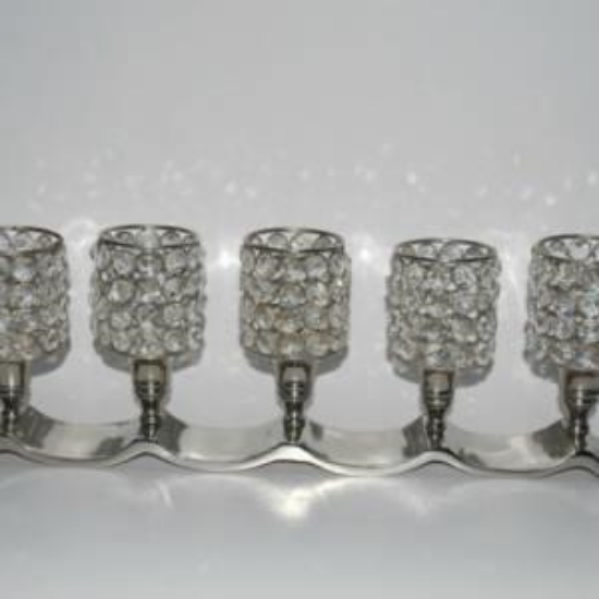 Picture of CRYSTAL SILVER 5 LT LONG CANDLEABRA