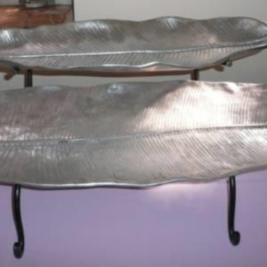 Picture of TRAY SILVER BANANA LEAF SET