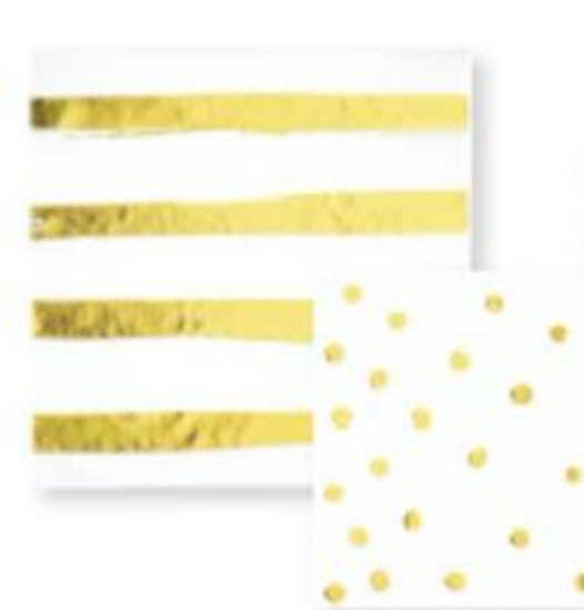 Picture of LUNCHEON NAPKINS WHT/GLD FOIL STAMP
